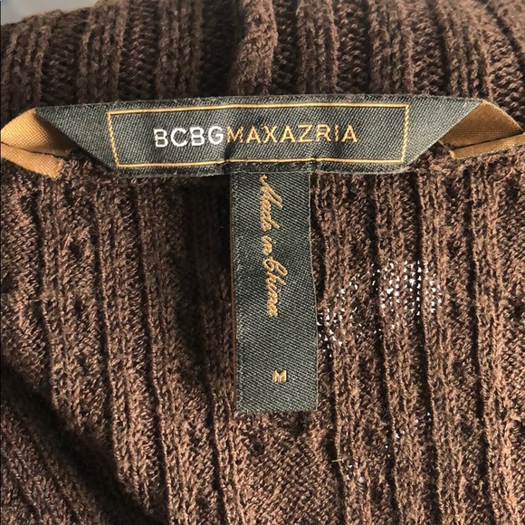 BCBG Maxazria Cable Knit Sweater Dress Brown Size Medium - Picture 2 of 10